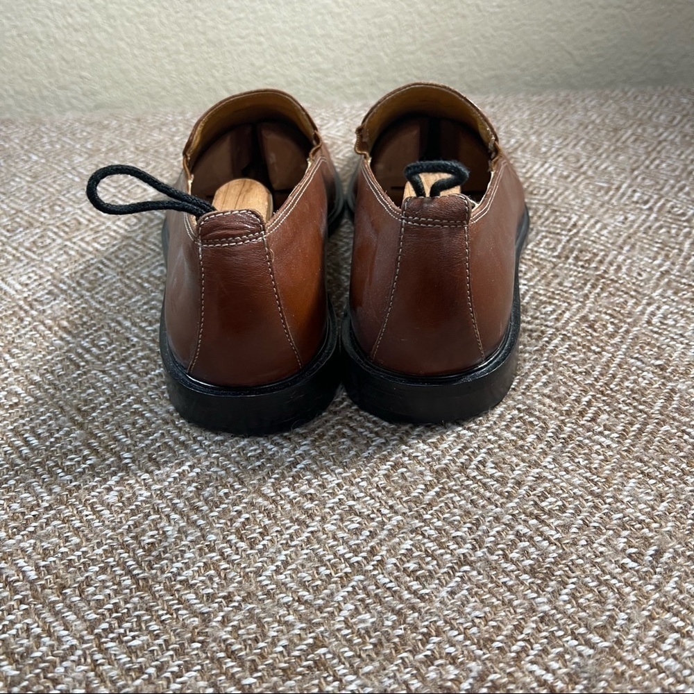 Cole Haan Mens Brown Leather Apron Toe Slip On Loafer Shoes Sz 9M Work Luxury - Picture 5 of 9